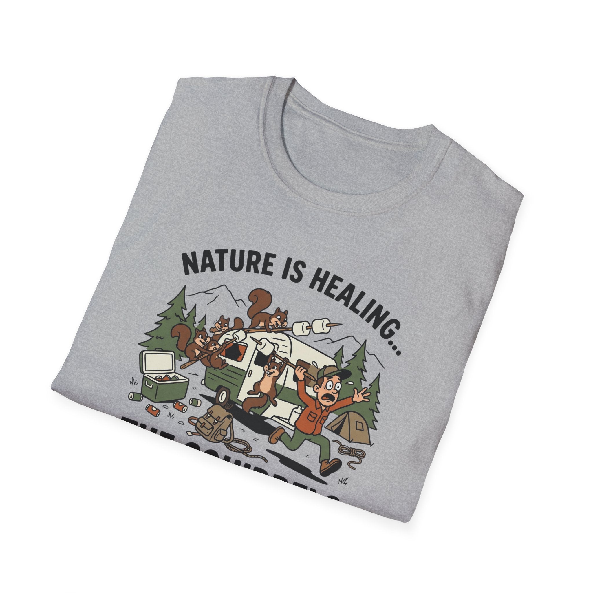 Nature Is Healing The Squirrels Are Taking Over T-Shirt | Squirrel Forest Illustration