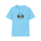 Campwood Trees Tent Graphic T-Shirt | Mountain Camping Logo, EST 1987