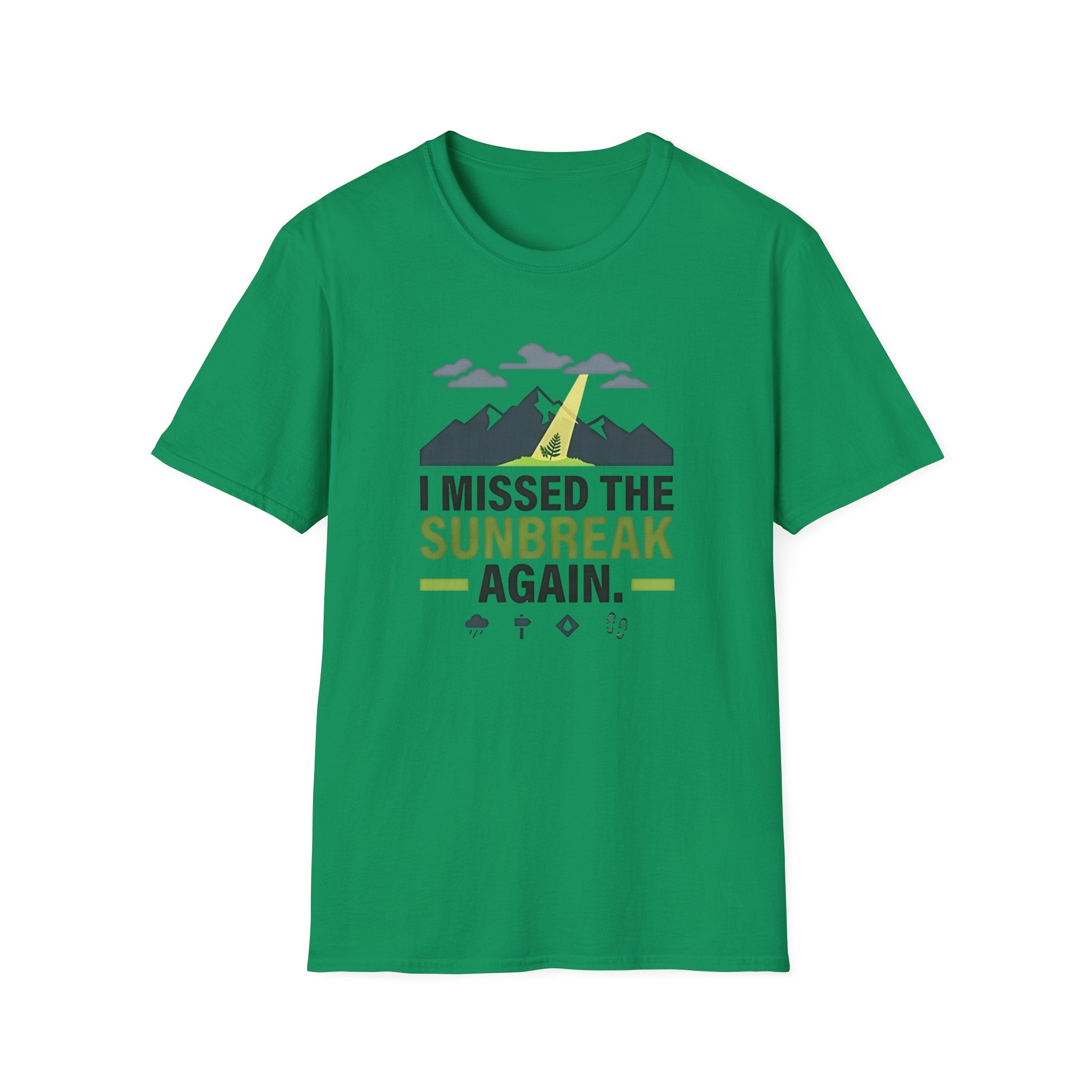 I Missed the Sunbreak Again T-Shirt | Mountain Lightning Graphic Tee