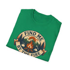 Find Me by the Fire T-Shirt | Campfire Mountains Camping Tee