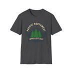 Pacific Northwest Mountain Pines T-Shirt | Upper Left USA graphic