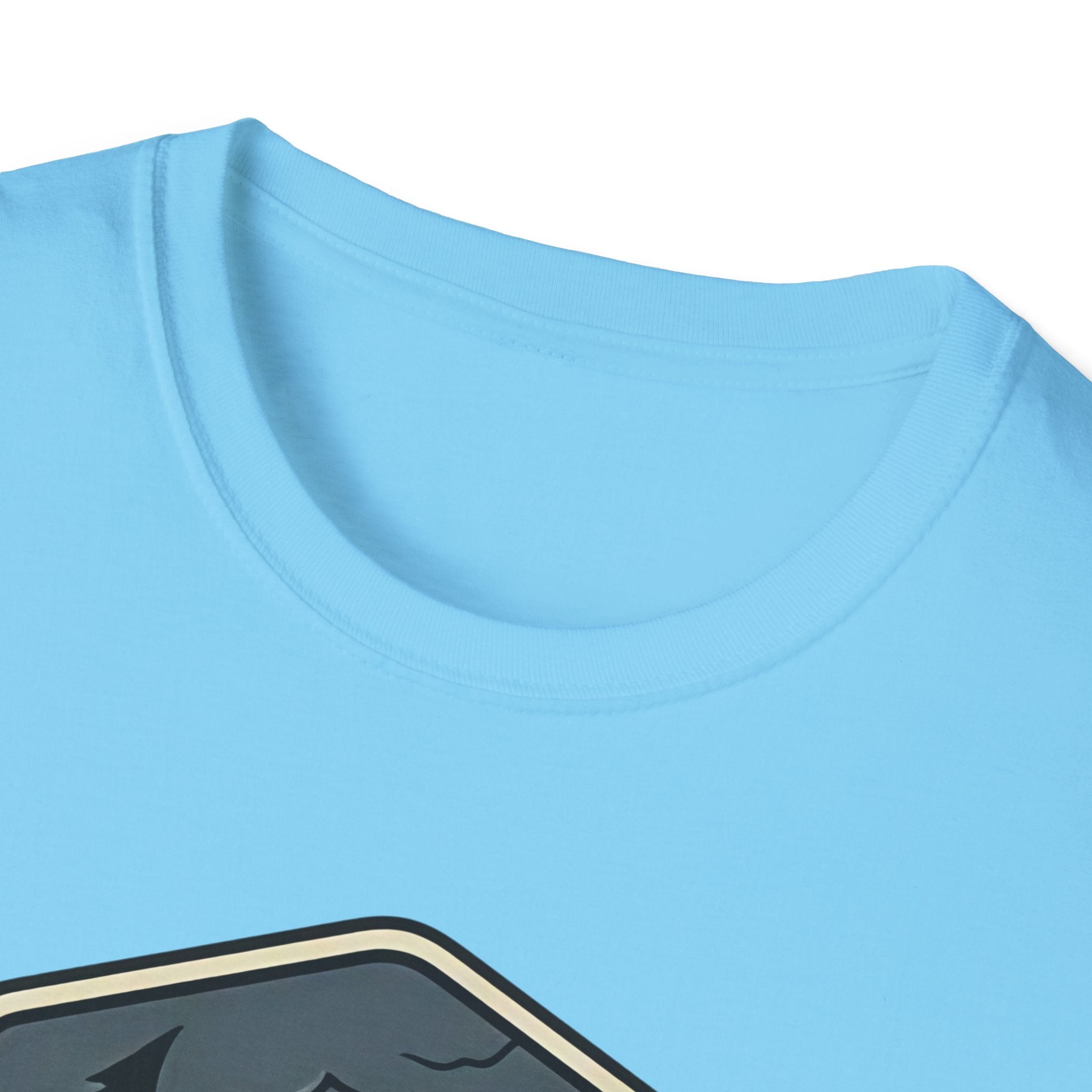 Camping Badge tent and campfire graphic T-Shirt | outdoors hiking adventure emblem