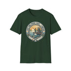 Just One More Cast Fishing T-Shirt | Retro Sunset Angler Design