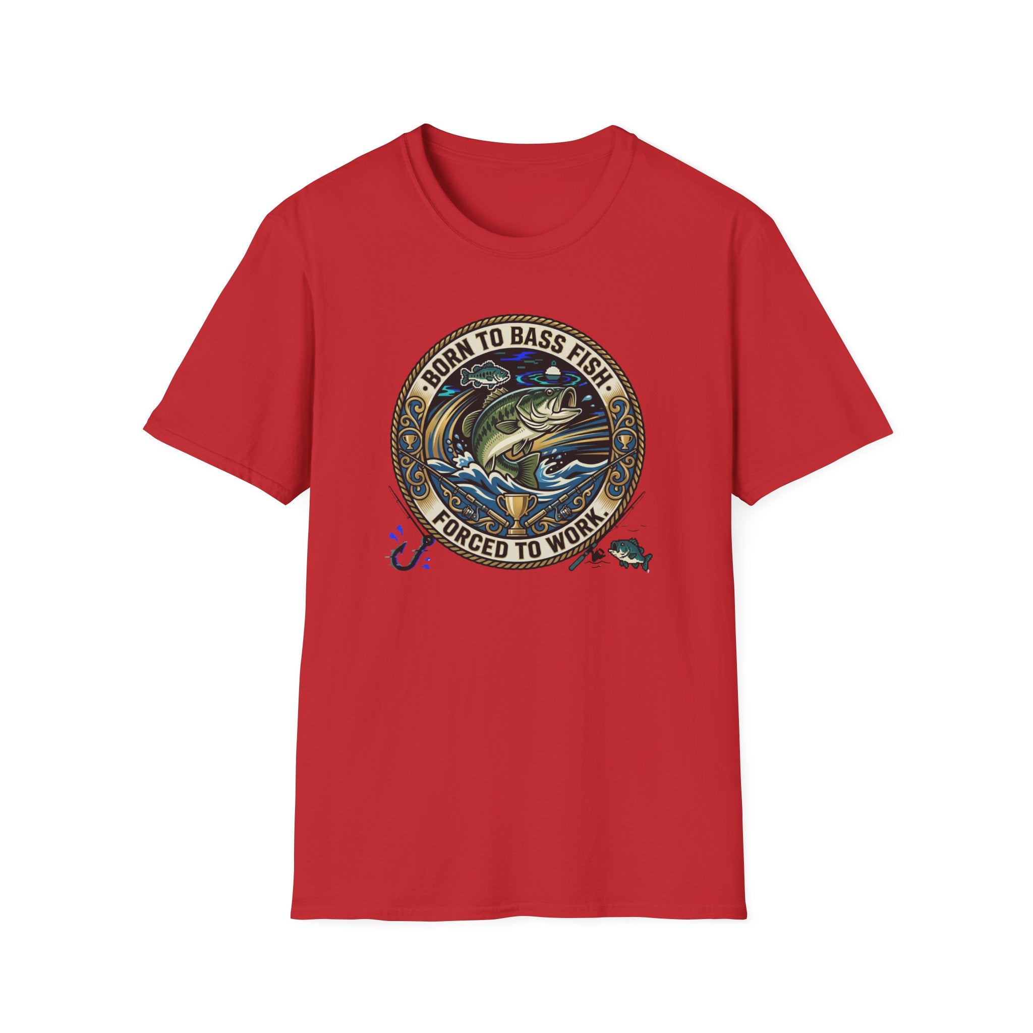Born to Bass Fish graphic T-Shirt | Fishing Lure Illustration