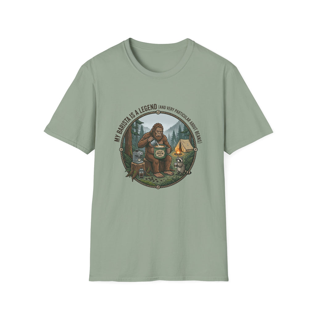Dad is a Legend Camping T-Shirt | Bear, Campfire, Tent Cabin Illustration