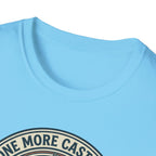 Just One More Cast Fishing T-Shirt | Retro Sunset Angler Design