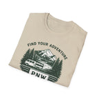 PNW Find Your Adventure T-Shirt | Pacific Northwest Camper Forest Design