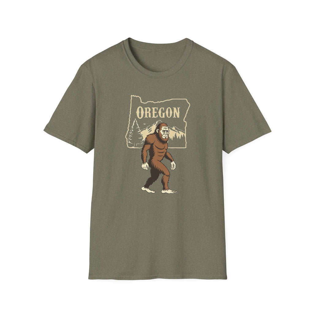 Oregon Bigfoot T-Shirt | Sasquatch Forest State Outline