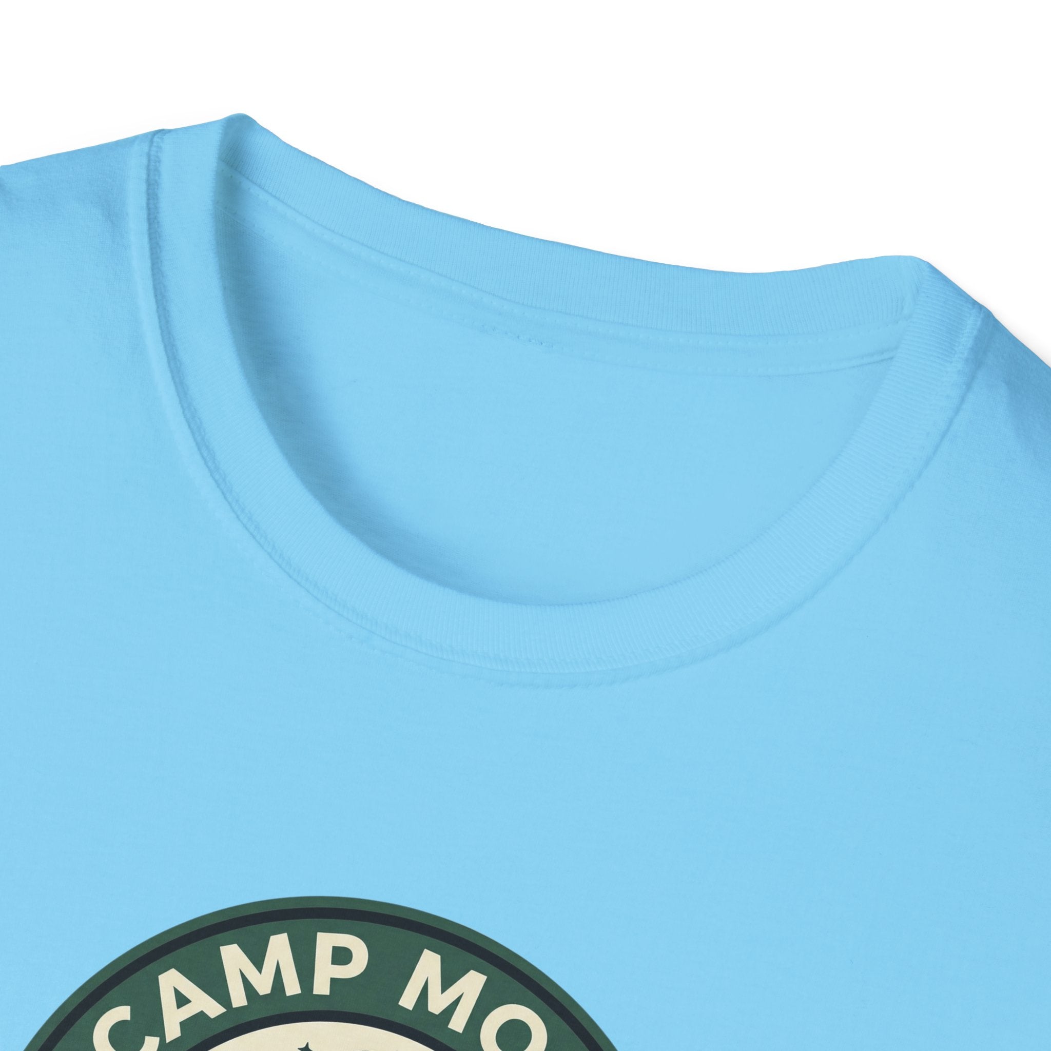 Camp More Campfire Badge T-Shirt | Outdoor Camping Graphic