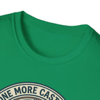 Just One More Cast Fishing T-Shirt | Retro Sunset Angler Design