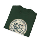 Catch and Release Mostly Release T-Shirt | Fishing Lake Tahoe Badge