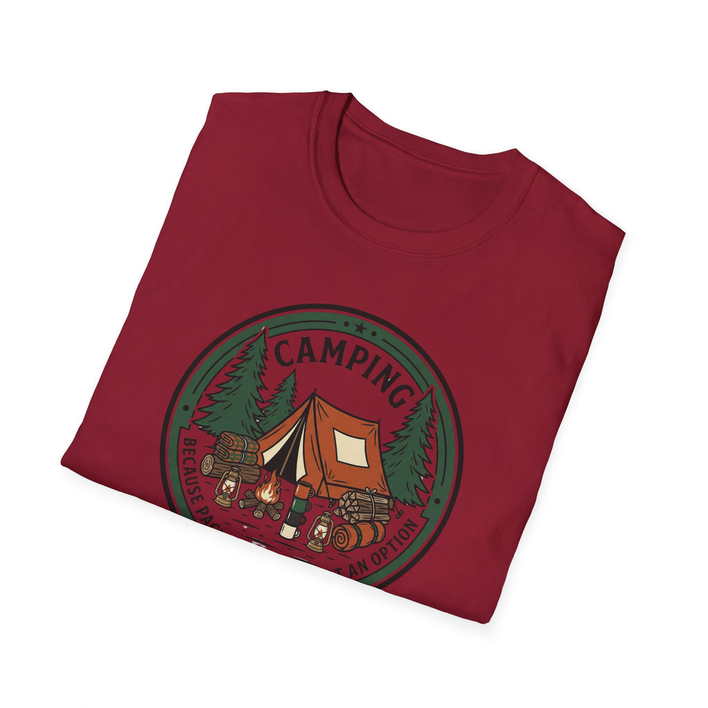 Camping Campfire Tent Graphic T-Shirt | Outdoor Adventure Cabin Design