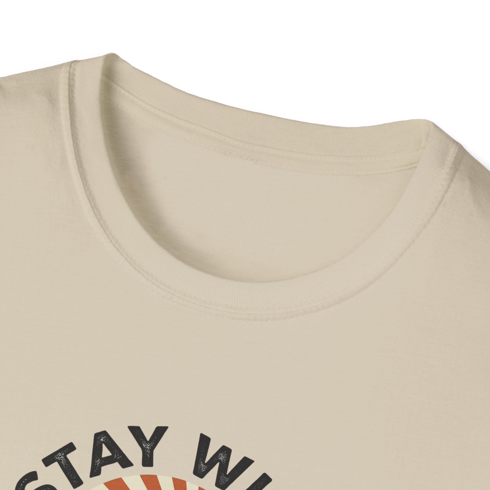 Stay Wild PNW T-Shirt | Mountain Sunset, Pine Trees, River Road