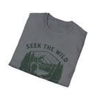 Seek the Wild hiker mountain graphic T-Shirt | Pacific Northwest outdoor design