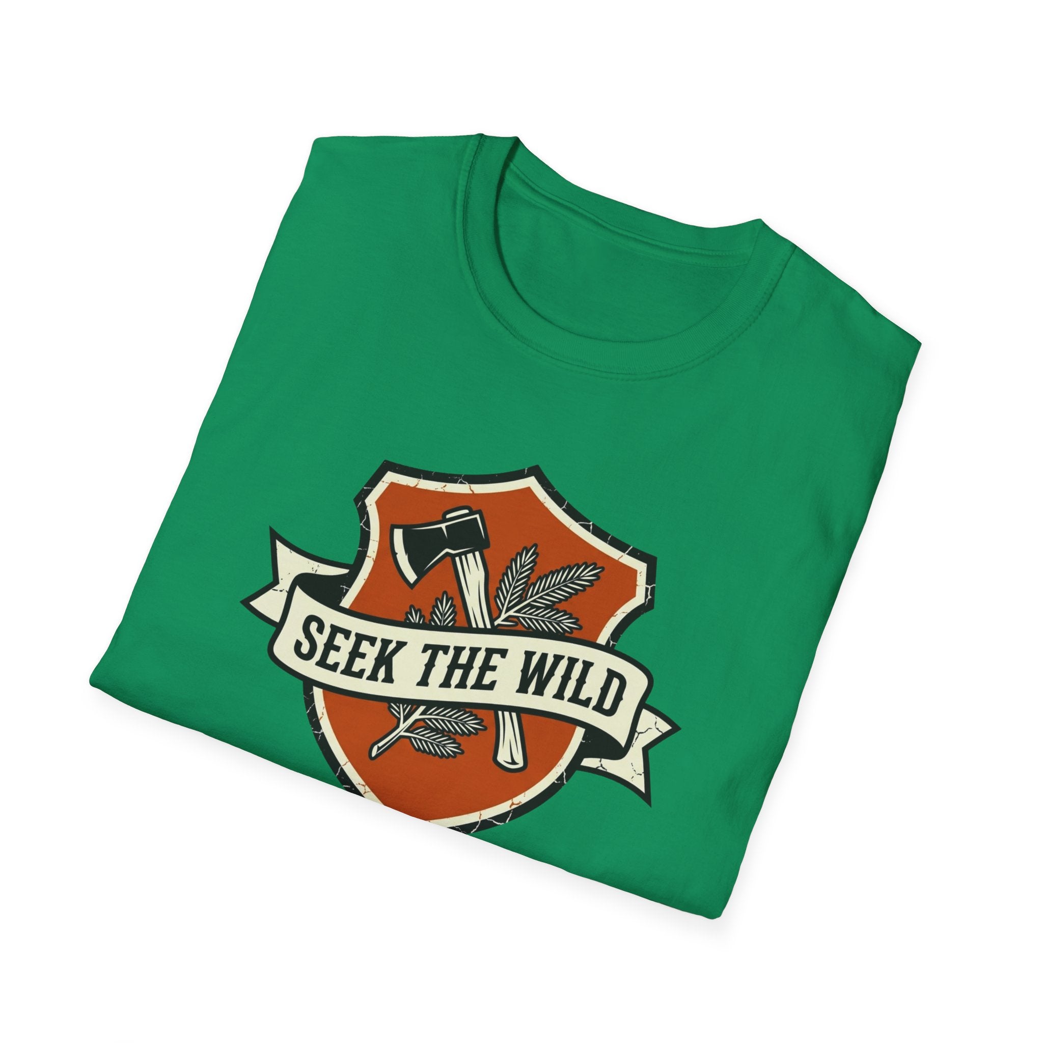 Seek The Wild emblem T-shirt | outdoor adventure badge design