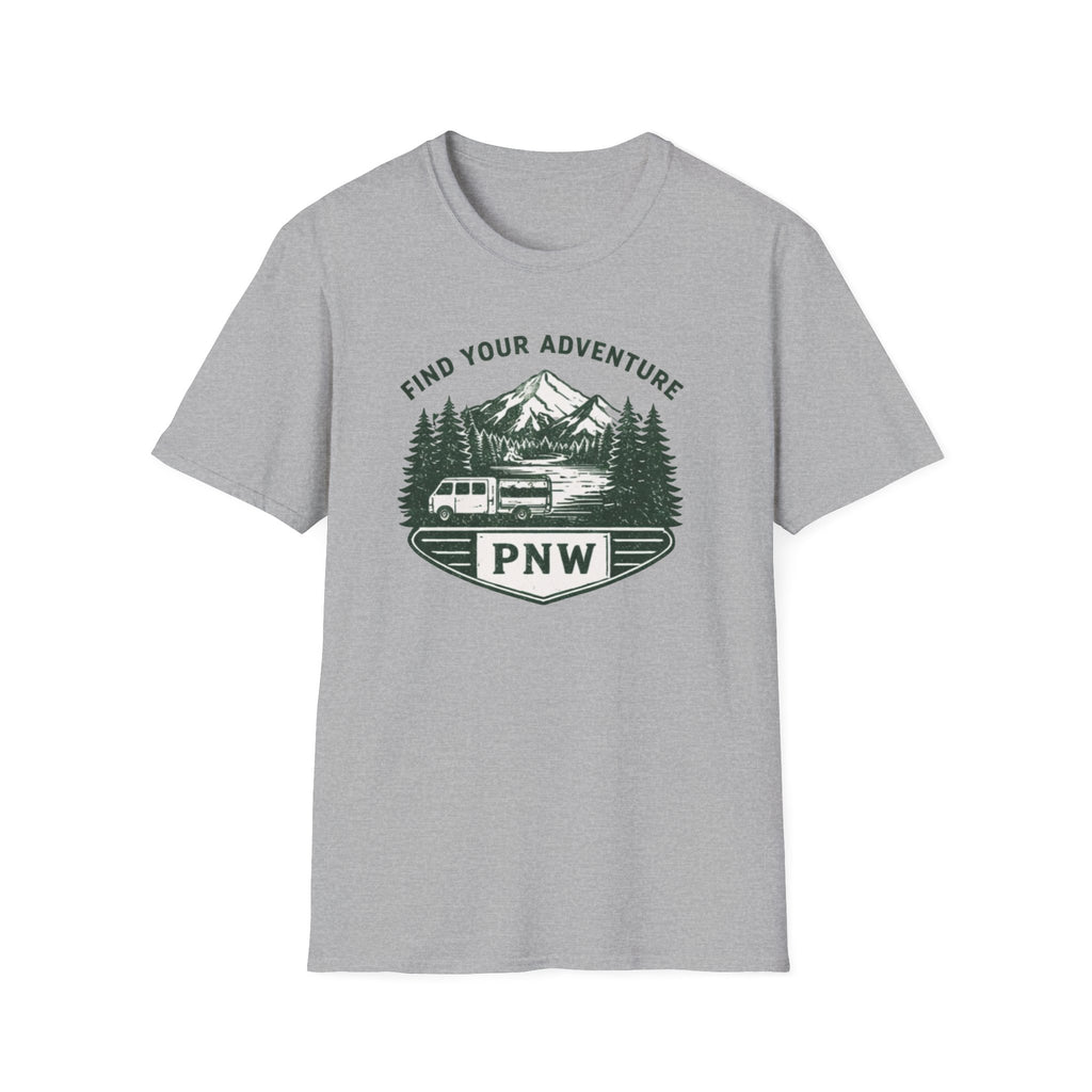 PNW Find Your Adventure T-Shirt | Pacific Northwest Camper Forest Design