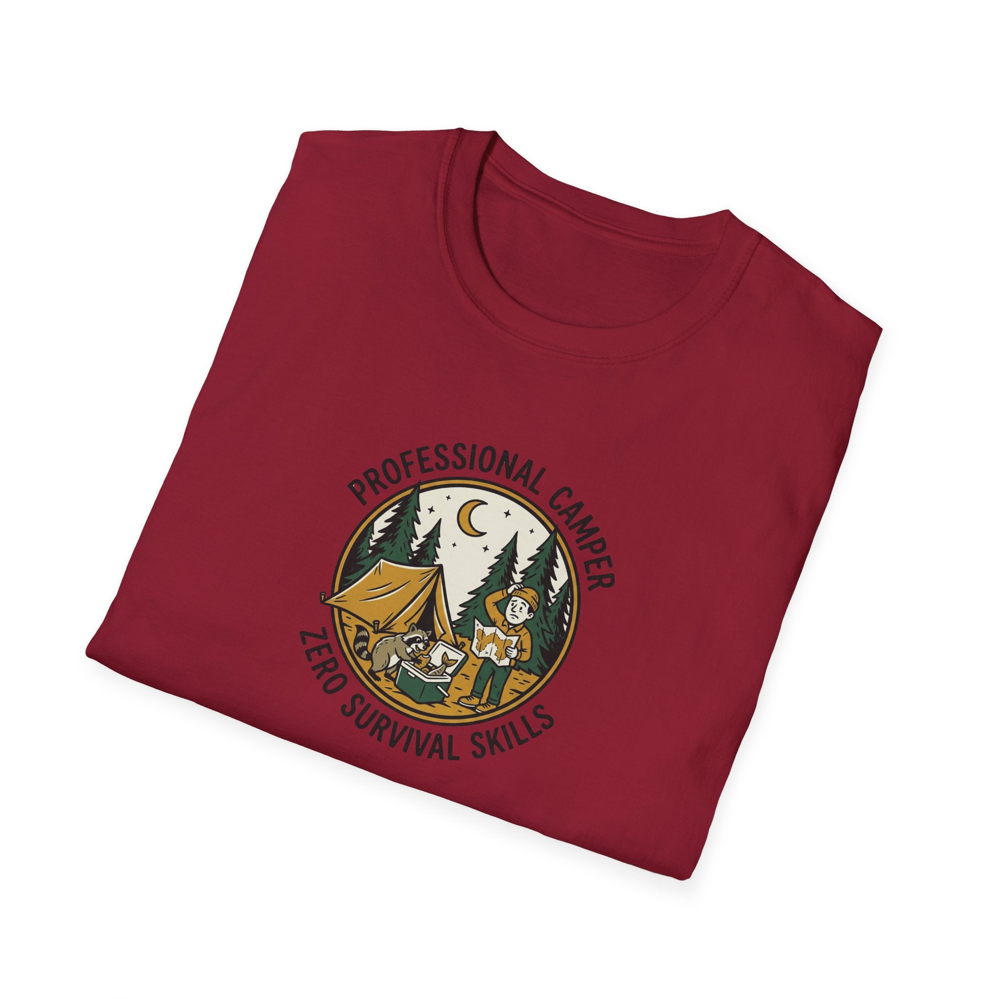 Professional Camper Zero Survival Skills T-Shirt | Camping Graphic Tee