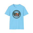 Camping Campfire Tent Graphic T-Shirt | Outdoor Adventure Cabin Design