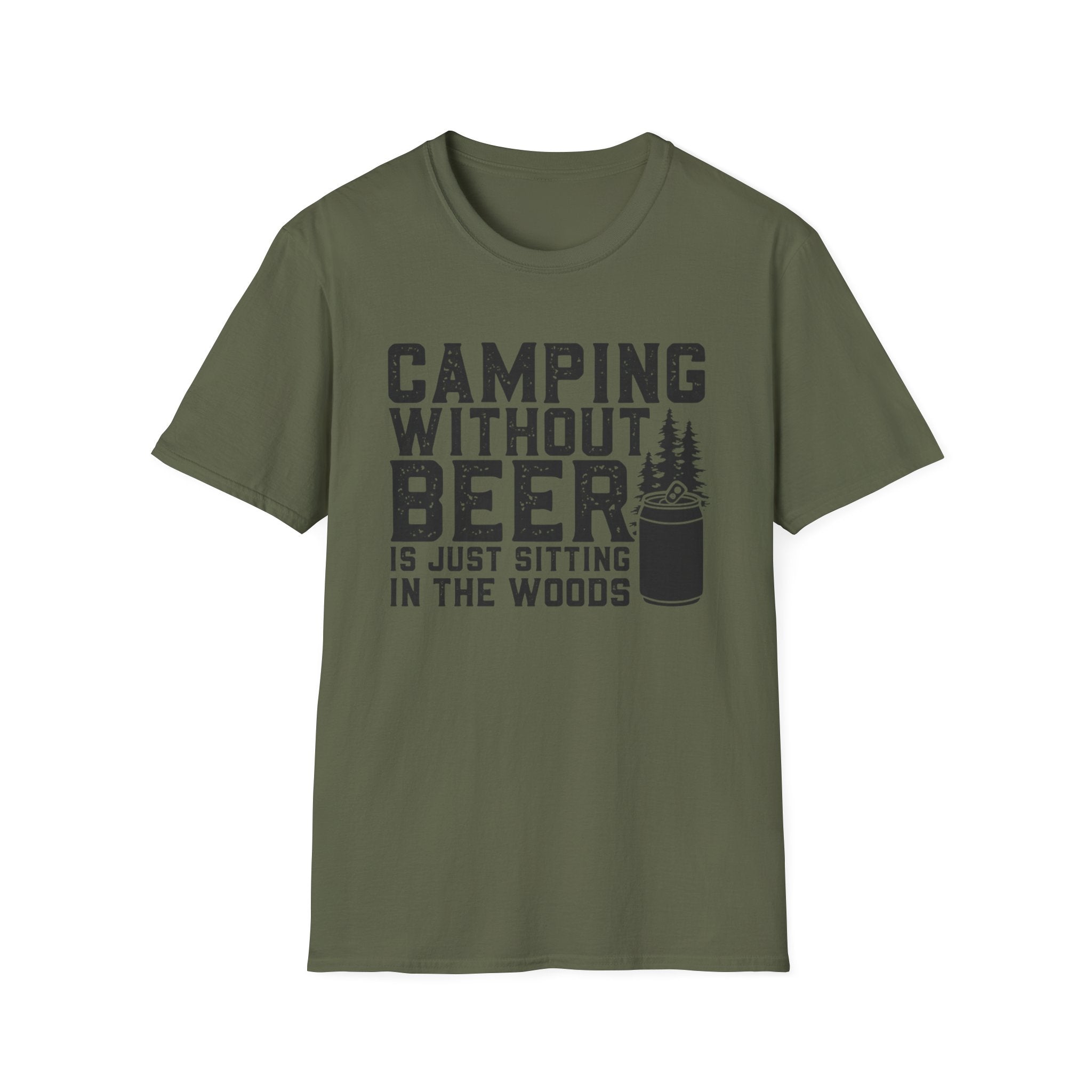Camping Without Beer T-Shirt | Camping Saying, Beer Can Graphic