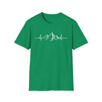 Mountain Heartbeat T-Shirt — Minimalist Mountain ECG Tee for Hikers & Outdoor Lovers