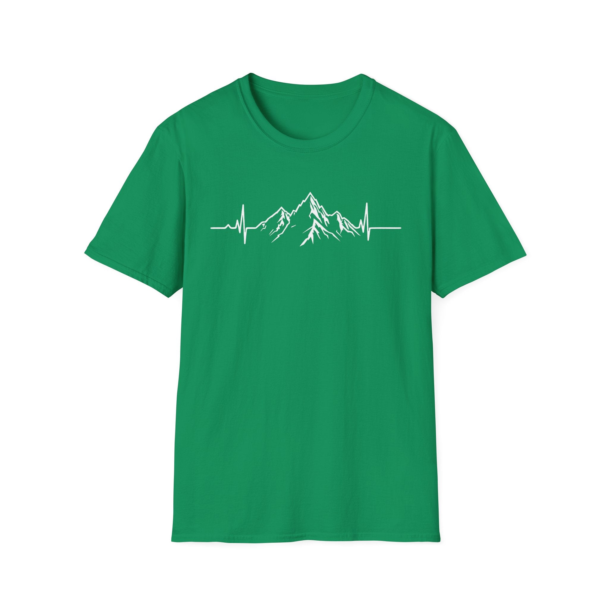 Mountain Heartbeat T-Shirt — Minimalist Mountain ECG Tee for Hikers & Outdoor Lovers