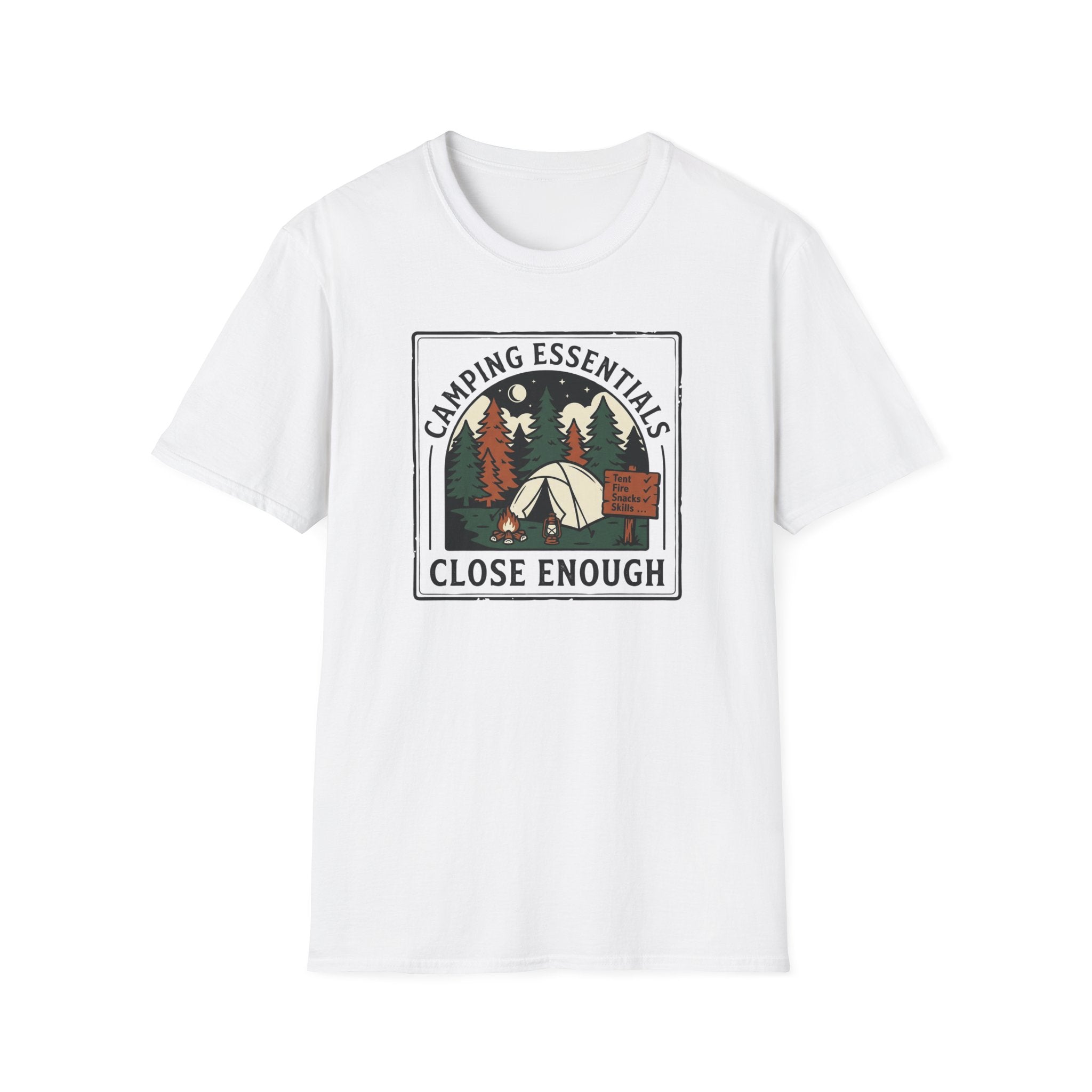 Camping Essentials Close Enough T-Shirt | Tent Forest Camping Shirt