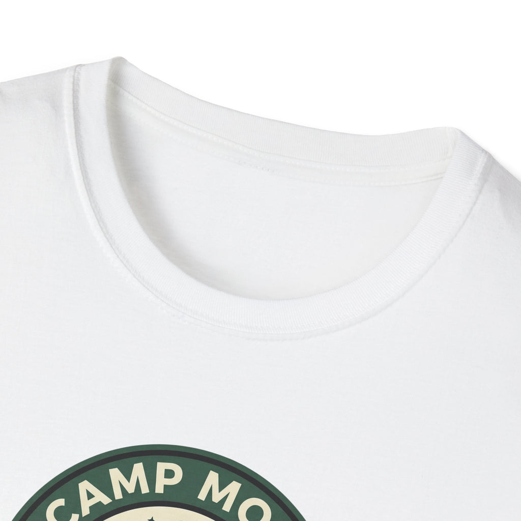 Camp More Campfire Badge T-Shirt | Outdoor Camping Graphic