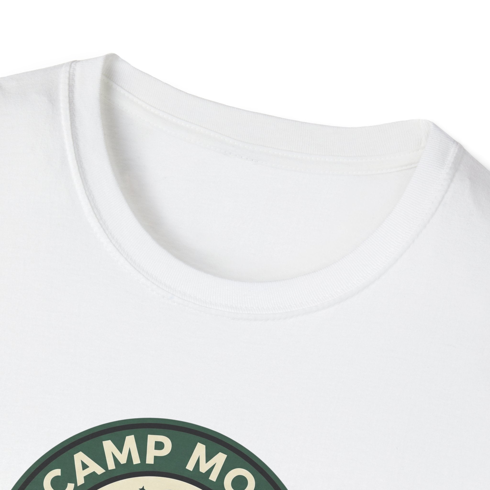 Camp More Campfire Badge T-Shirt | Outdoor Camping Graphic