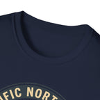 Pacific Northwest Mountain Pines T-Shirt | Upper Left USA graphic
