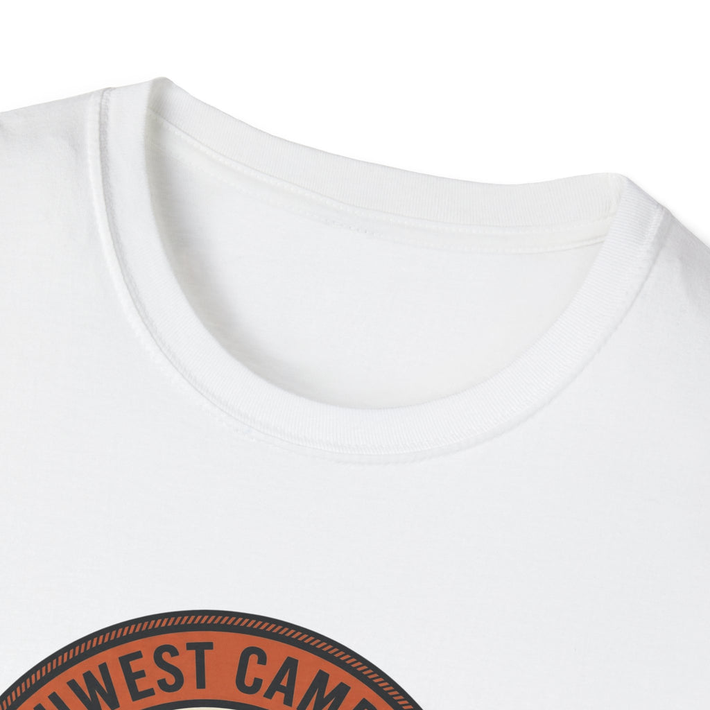 Northwest Camping Club Find Your Fire T-Shirt | Campfire Trees Outdoor Badge Shirt