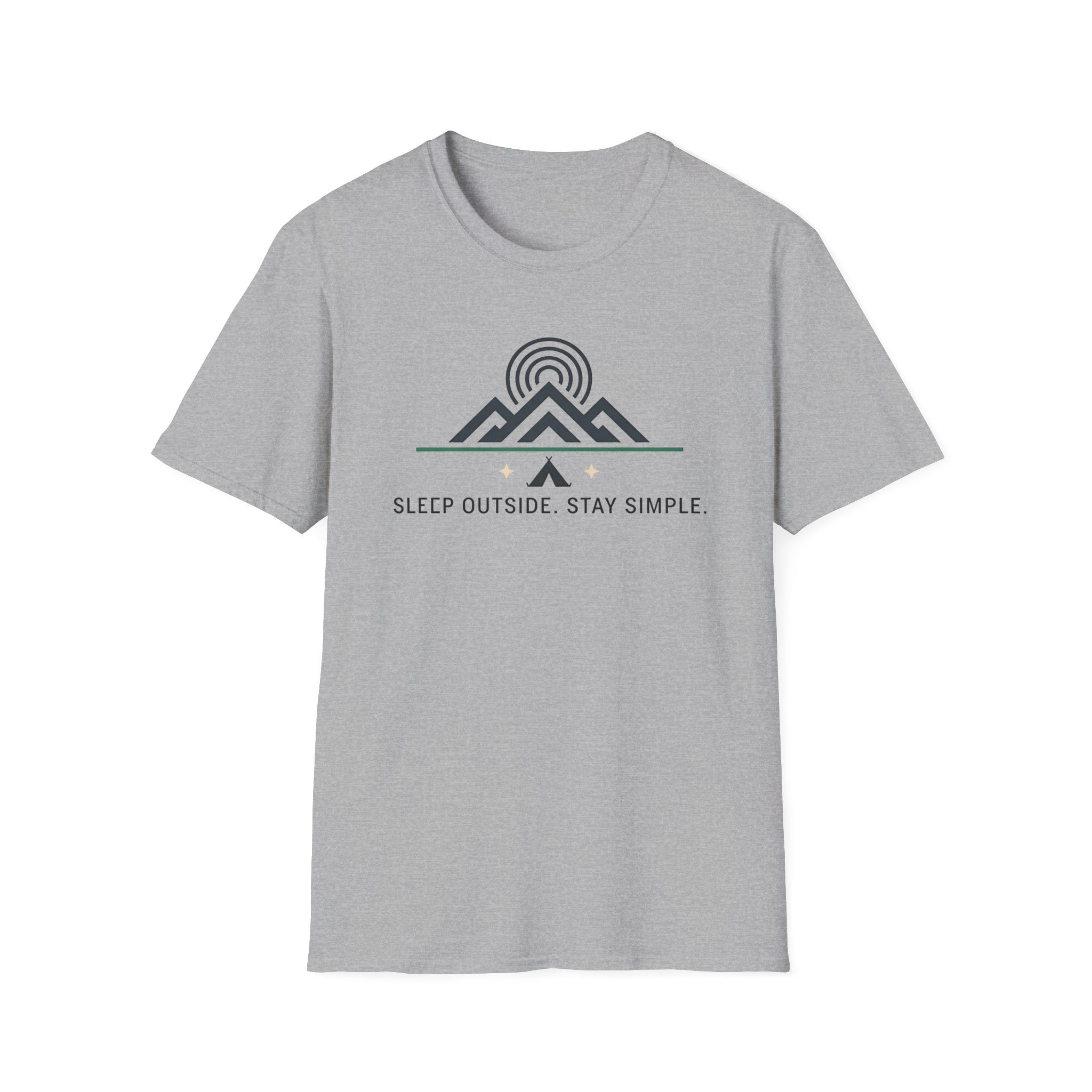Sleep Outside Stay Simple T-Shirt | Mountain Camping Graphic Tee