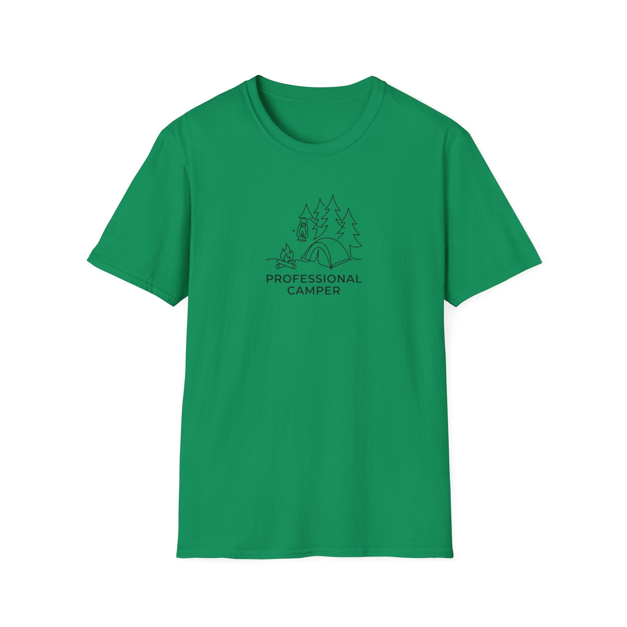 Professional Camper T-Shirt | Minimal Line Art Camping Design