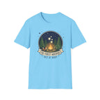 The Forest Whispers campfire scene T-Shirt | nighttime woods illustration