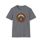 Northwest Camping Club Find Your Fire T-Shirt | Campfire Trees Outdoor Badge Shirt