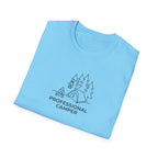 Professional Camper T-Shirt | Minimal Line Art Camping Design