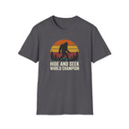 Bigfoot Silhouette Sunset T-Shirt | Retro Sasquatch Design