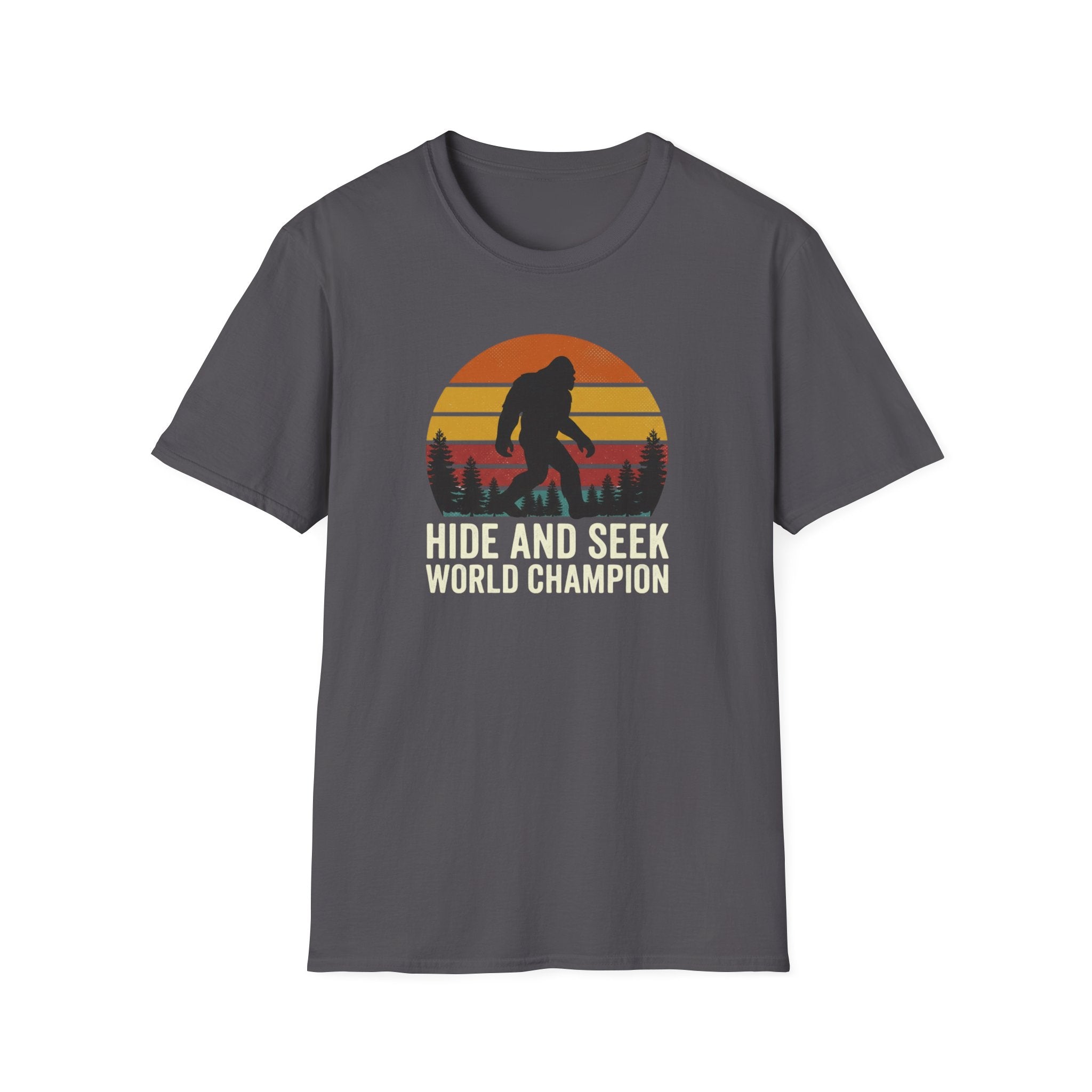 Bigfoot Silhouette Sunset T-Shirt | Retro Sasquatch Design