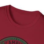 Camping Campfire Tent Graphic T-Shirt | Outdoor Adventure Cabin Design