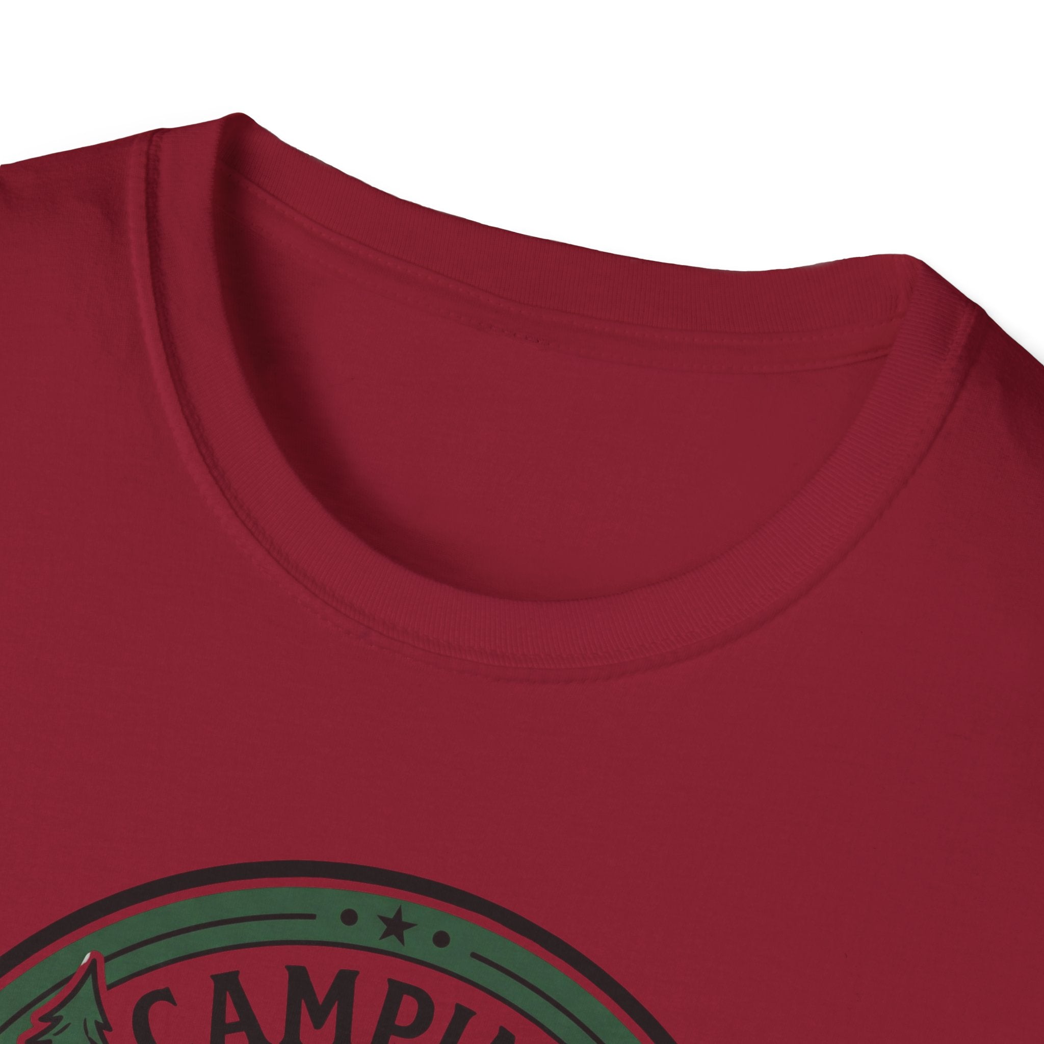 Camping Campfire Tent Graphic T-Shirt | Outdoor Adventure Cabin Design