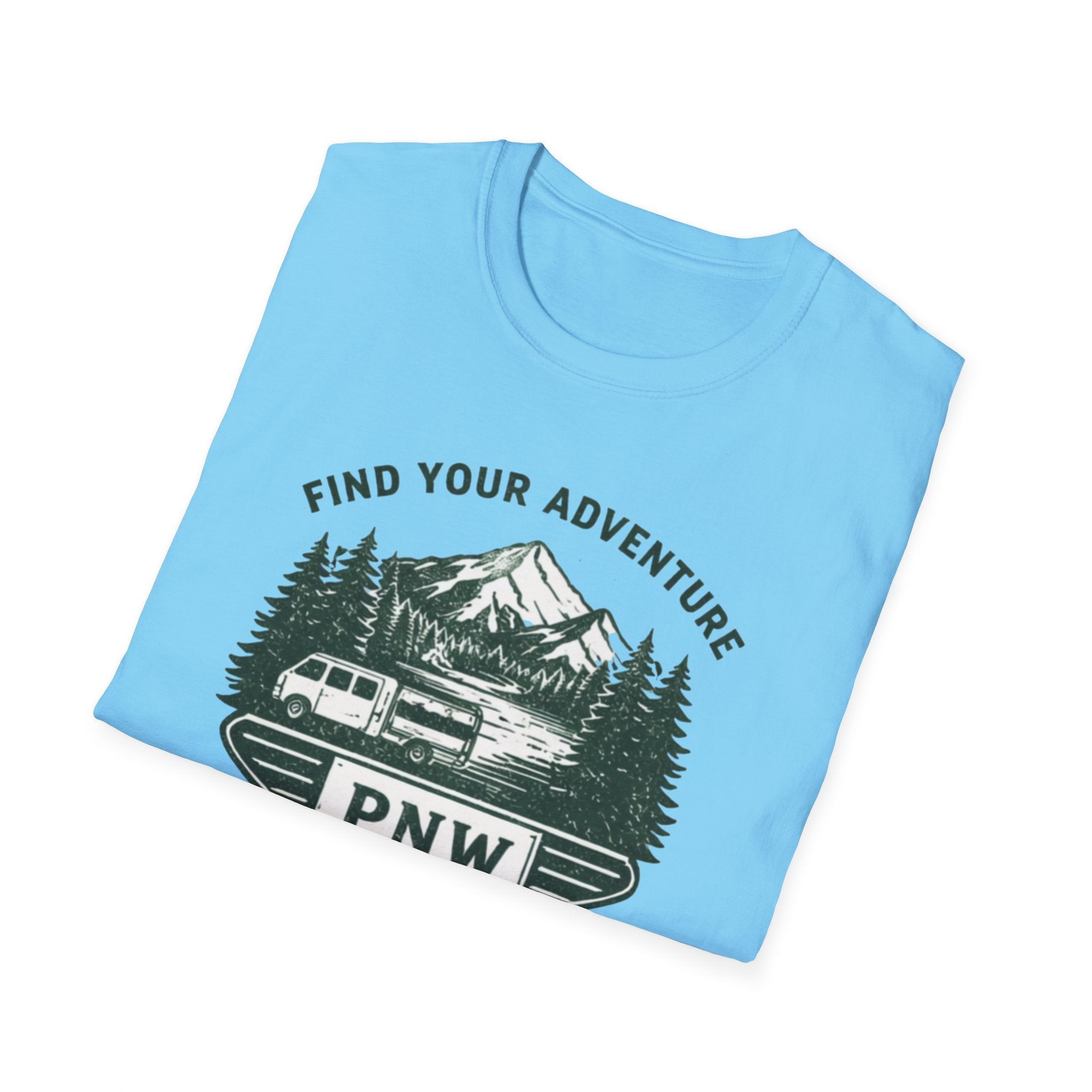 PNW Find Your Adventure T-Shirt | Pacific Northwest Camper Forest Design