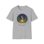 The Forest Whispers campfire scene T-Shirt | nighttime woods illustration
