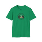 Campwood Trees Tent Graphic T-Shirt | Mountain Camping Logo, EST 1987