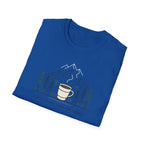 Coffee Cup in Pines T-Shirt | mountain camp mug, minimalist outdoors design