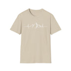 Mountain Heartbeat T-Shirt — Minimalist Mountain ECG Tee for Hikers & Outdoor Lovers