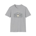 Coffee Cup in Pines T-Shirt | mountain camp mug, minimalist outdoors design