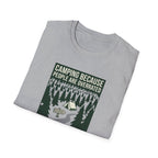 Camping Because People Are Overrated T-Shirt | Camper Graphic Tee, Forest Tent Design