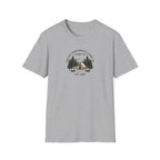 Campwood Trees Tent Graphic T-Shirt | Mountain Camping Logo, EST 1987