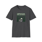 Camping Because People Are Overrated T-Shirt | Camper Graphic Tee, Forest Tent Design