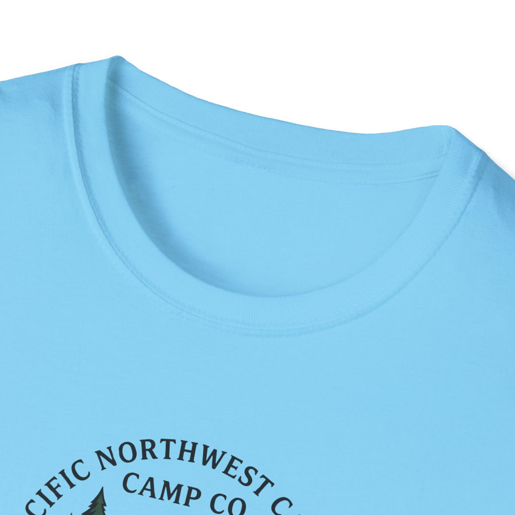 Campwood Trees Tent Graphic T-Shirt | Mountain Camping Logo, EST 1987