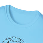 Campwood Trees Tent Graphic T-Shirt | Mountain Camping Logo, EST 1987